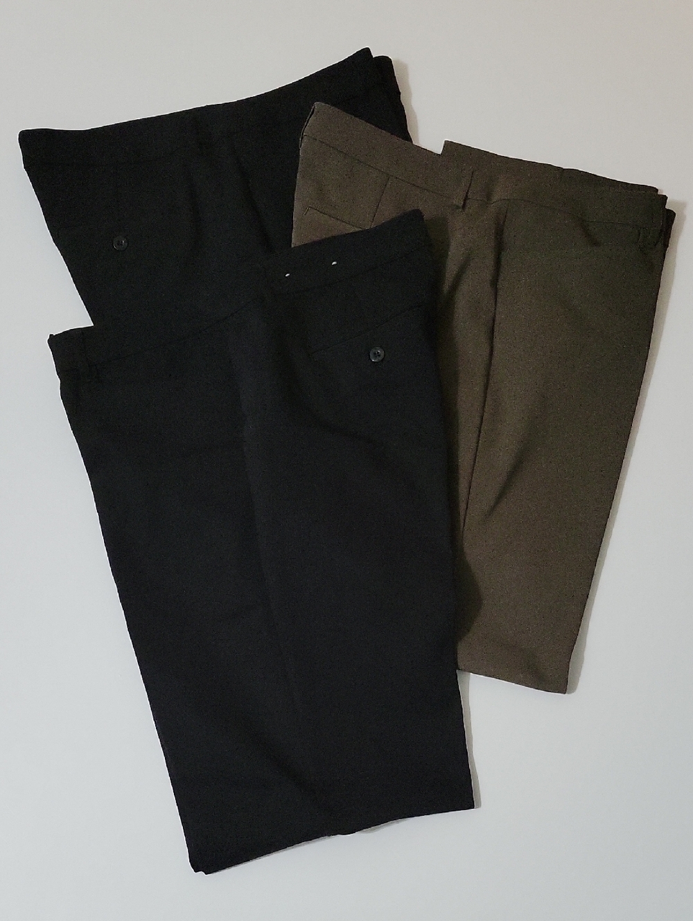 Christopher & Banks Straight Leg Pants — 2 Black and 1 Olive